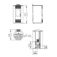 Kamna na pelety MODERNA SMART – 8.7 kW – kulatá, vínová - Obrázek 4