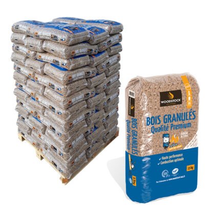 Peletky Woodstock – 100% přírodní – 1 paleta 1 170 kg (78×15 kg)