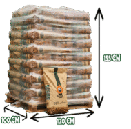 Dřevěné pelety Badger – paleta 975 kg (65×15 kg)