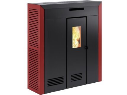Peletová Kamna Daglan Slim 9 – $4,3$ až $9$ kW, Červená, Kanalizovatelná