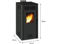 Peletová Kamna Adrano – $3,1$ až $7,3$ kW, Černá - Obrázek 2