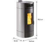 Peletová Kamna Lodi 8 Hermetic Wi-Fi – $3,1$ až $8$ kW, Šedá - Obrázek 3