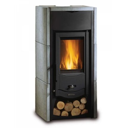 Kamna na dřevo Asia BII – 7 kW – přírodní kámen ollaire + litina